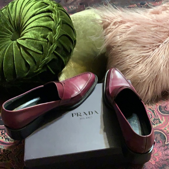 Prada | Shoes | Vintage Pradamagenta Pennyloafers Shoes  Vintage PRADA💗magenta penny🪙loafers shoes